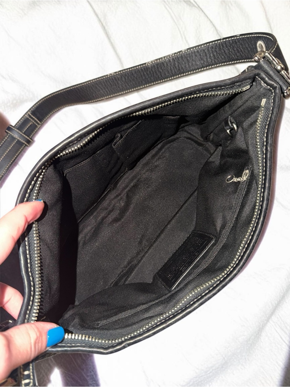 Coach Black/Gray Signature C Monogram Y2K Jacquard Soho Hobo Shoulder Bag - Picture 13 of 16